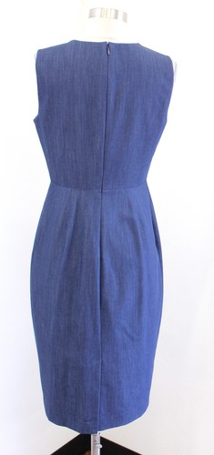 Calvin Klein Blue Denim Tone Zipper Neckline Sheath Dress Size 6 Career Office - Picture 5 of 7