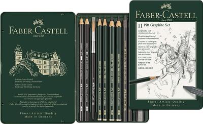 Faber-Castell Pitt Graphite Drawing Sketching Pencil Tin 11pc