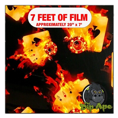 Hydrographic film Flaming Aces Cards hydro dipping 7' x 20'' hydro dip