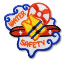 Girl Boy Cub WATER SAFETY Boat Canoe Fun Patches SCOUT GUIDE Class Swim rescue