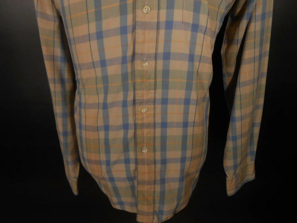 Hermosa Camisa Para Hombre Grande Ralph Lauren Chaps Marrón A Cuadros Manga Larga Botón Foto 3 de 4