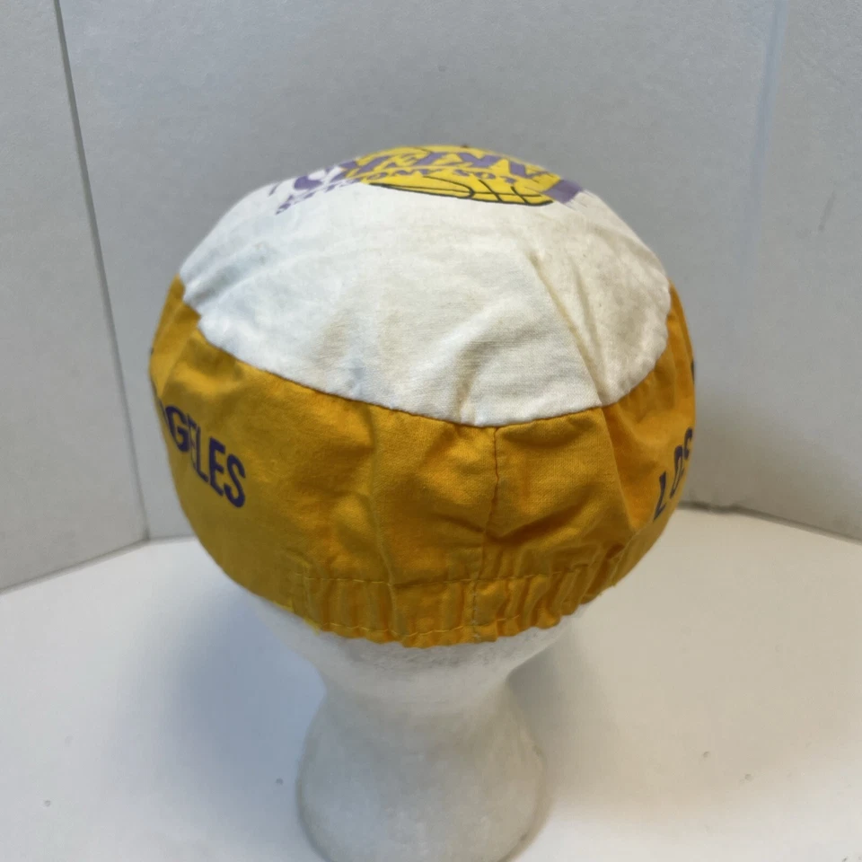 VINTAGE Los Angles Lakers Cloth Stretch HAT CAP Painters Style Made In Taiwan - Image 3 of 4