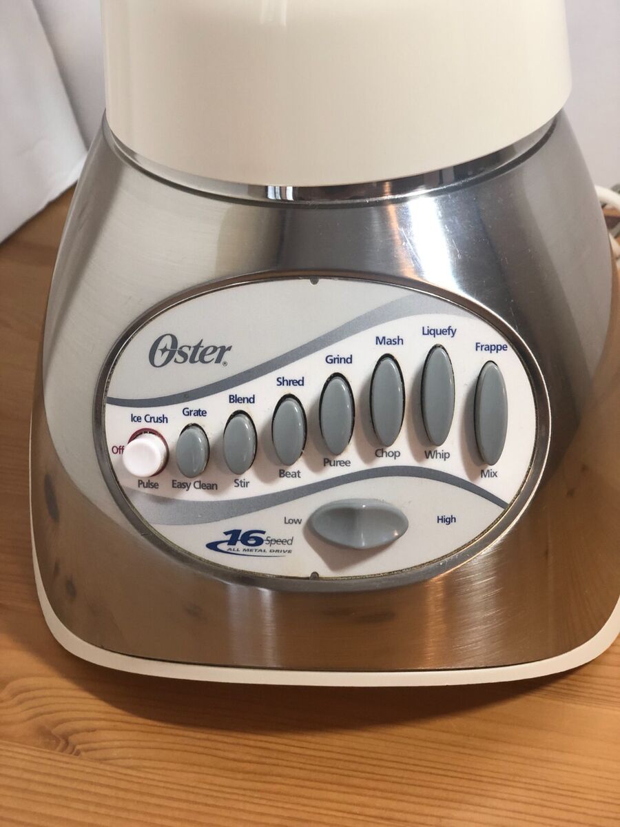 OSTER 16 SPEED BLENDER STAINLESS COLOR BASE 5 CUP GLASS OSTER 16 SPEED BLENDER STAINLESS COLOR BASE 5 CUP GLASS