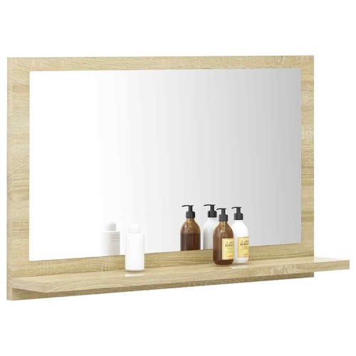 Bathroom Mirror With Shelf Wood Frame Wall Mounted Vanity Mirror- 4 Sizes - Picture 3 of 53