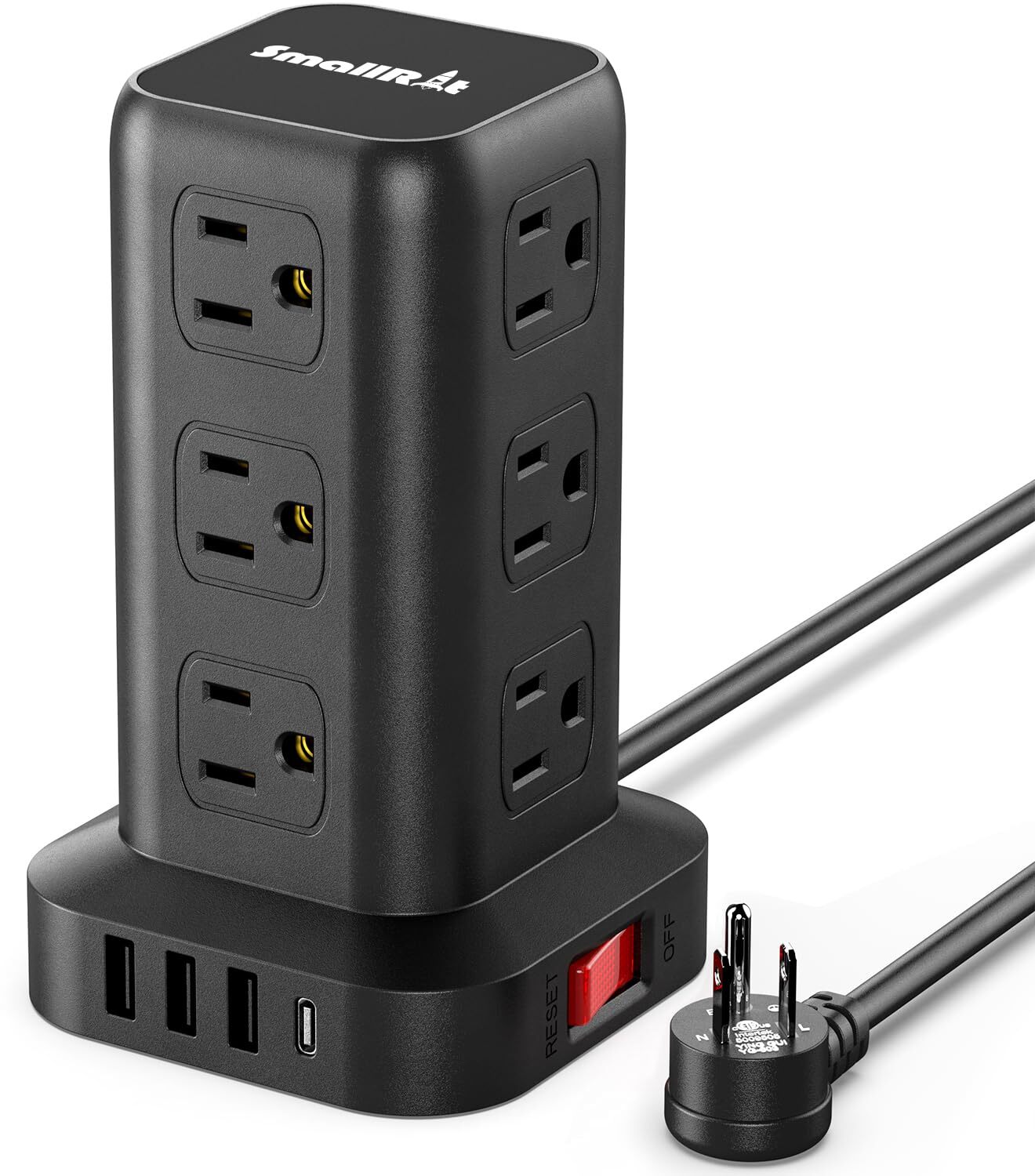 Extension Cord with Multiple Outlets Surge Protector Power Strip Tower 12 AC ...-image