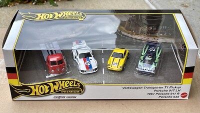 Hot Wheels Premium Diorama Garage German Racers - VW T1 & Porsche