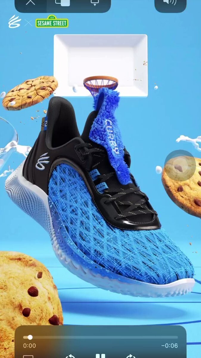 クマモン Under Armour Curry 9 'Sesame Street Cookie Monster' 3024248-404