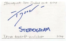Steriogram - Tyson Kennedy Signed 3x5 Index Card Autographed Signature Band