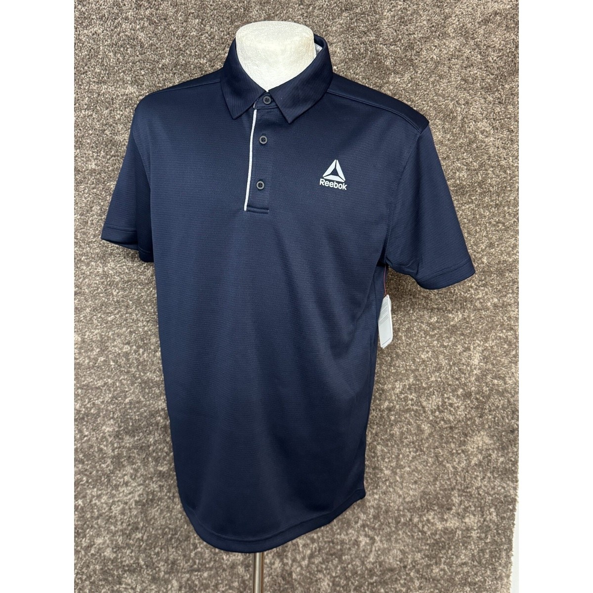 Reebok Men's Polo Shirt Sz Large Blue Golf Moisture Performance