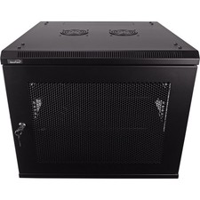 9U Wall Mount Network Server Data Cabinet 24-inch Perforated Door Lock w/shelves