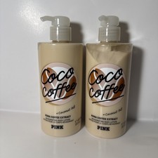 2 Pack PINK Victoria's Secret Coco Coffee 14oz Body Lotion
