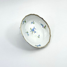 Kaiser Porzellan Schale 16 cm | Blümchendekor Blau Goldrand | Vintage Geschirr