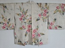 1940s,Antique Japanese Silk KIMONO Robe , Haori,Gown, Dressing,Lingerie, 125