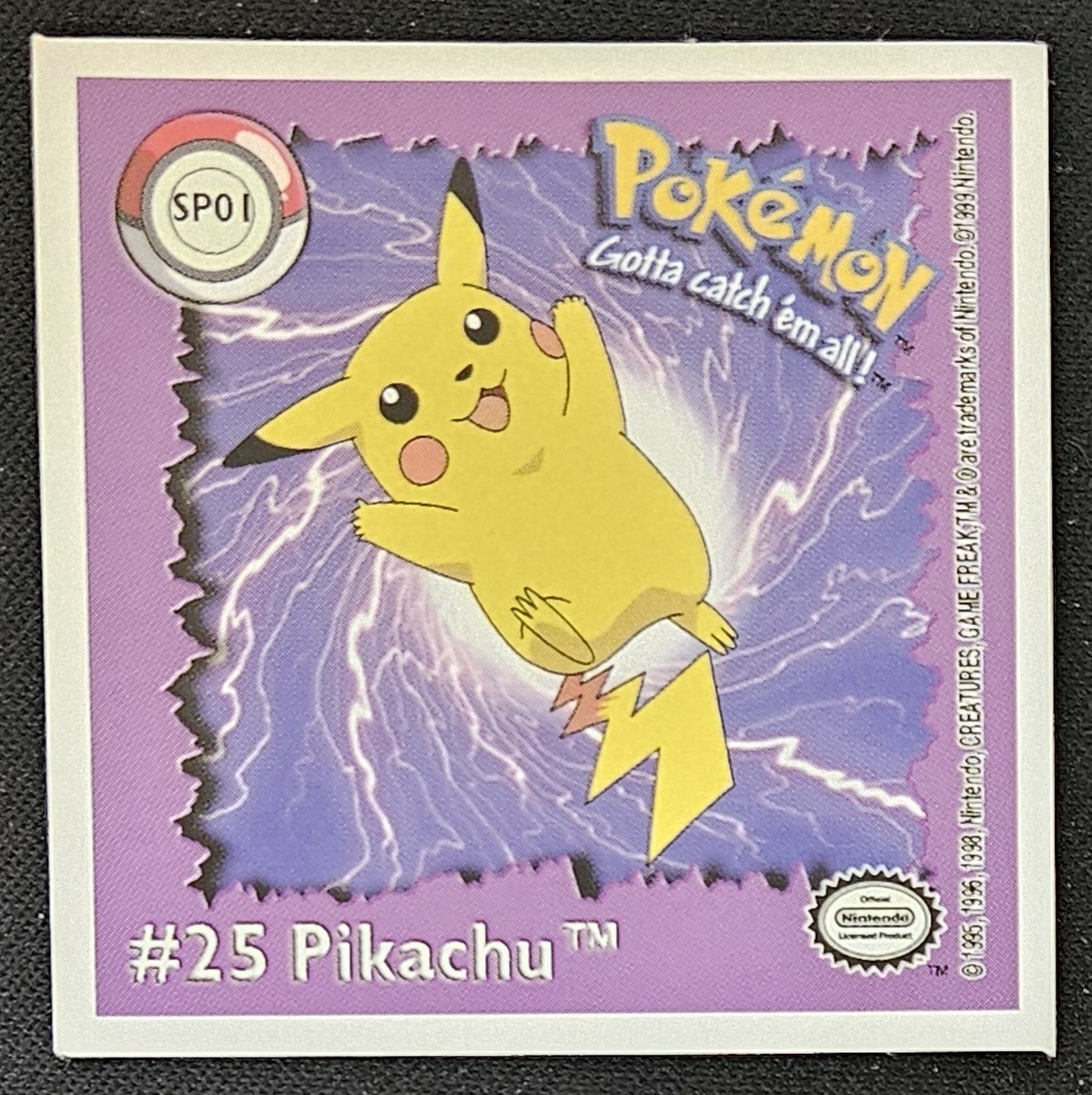 Pikachu SP01 Artbox Action Flipz Premier Edition Vintage Sticker