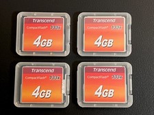 Lot of 4 Transcend 4GB CF 133X CompactFlash Cards 4GB - Used only once