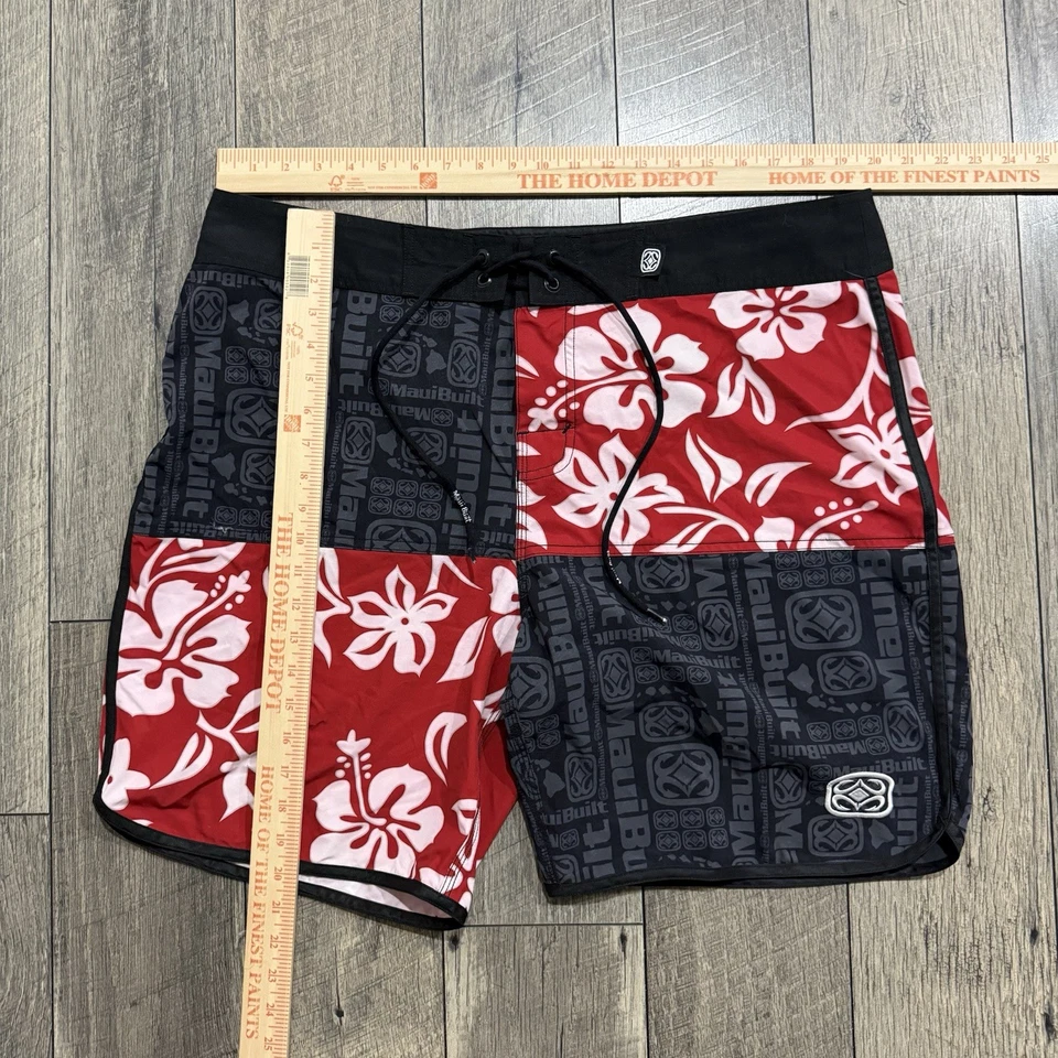 Vintage Surfwear Y2K Maui Built Floral Tribal Baggy Swim Board Shorts Mens 40 - Image 4 of 4
