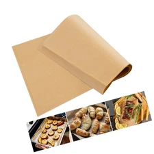 Vivinin 110 Pcs Brown Unbleached Parchment Paper, 10.7 x 13.6in, Precut Bakin...