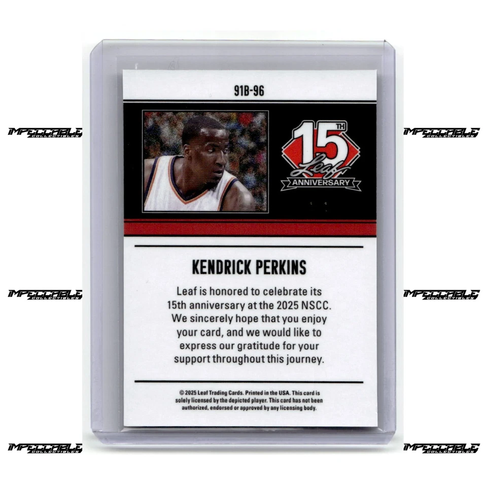 Hoja NSCC 2025 - #91B-96 Kendrick Perkins 1/1 SuperFractor Foto 2 de 2