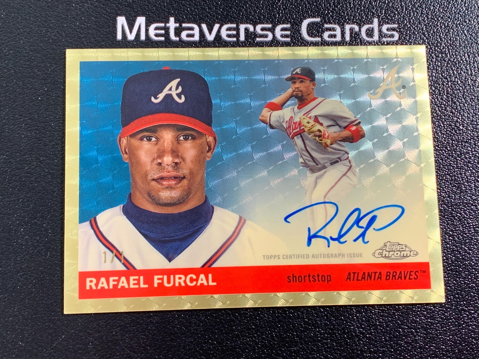 2025 Topps Chrome Platinum Rafael Furcal Auto Superfractor 1/1 view 1