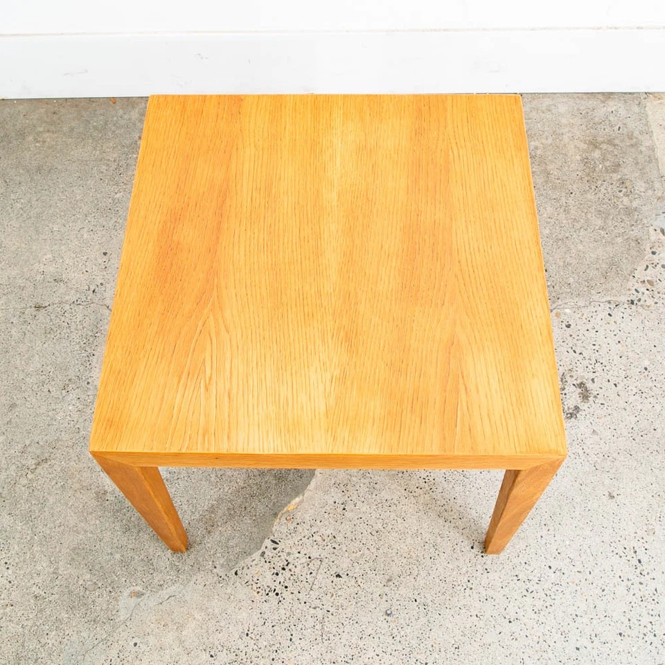 Mesa auxiliar danesa moderna de mediados de siglo Severin Hansen mesita de noche lateral de roble casi nueva mm Foto 3 de 4