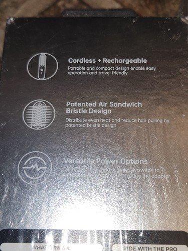 2 Lot TYMO Porta Pro Wireless Hair Straightening Brush Black Brand New - Picture 3 of 4