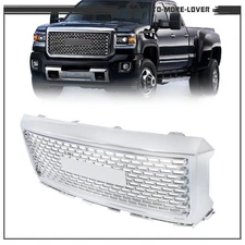 Bumper Grille Front Side For GMC Sierra 1500 Denali 2014-15 Plastic Upper Chrome