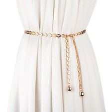 Metal Thin Belt Waistband Gold Sliver Color Female Strap Waist Chain  Women New