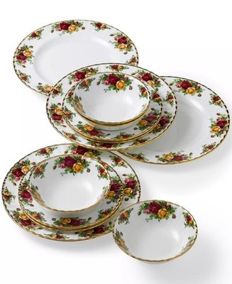 530$ Royal Albert Old Country Roses 12-Piece Dinnerware Set Service for 4