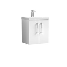 2 Door Wall Hung Vanity Basin Unit with Choice of Colour, Size and Basin