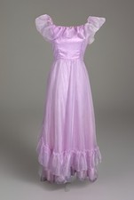 Vtg 70s Victorian Lavender Boho Prairie Maxi Dress Womens Sz 8 Union Made In US