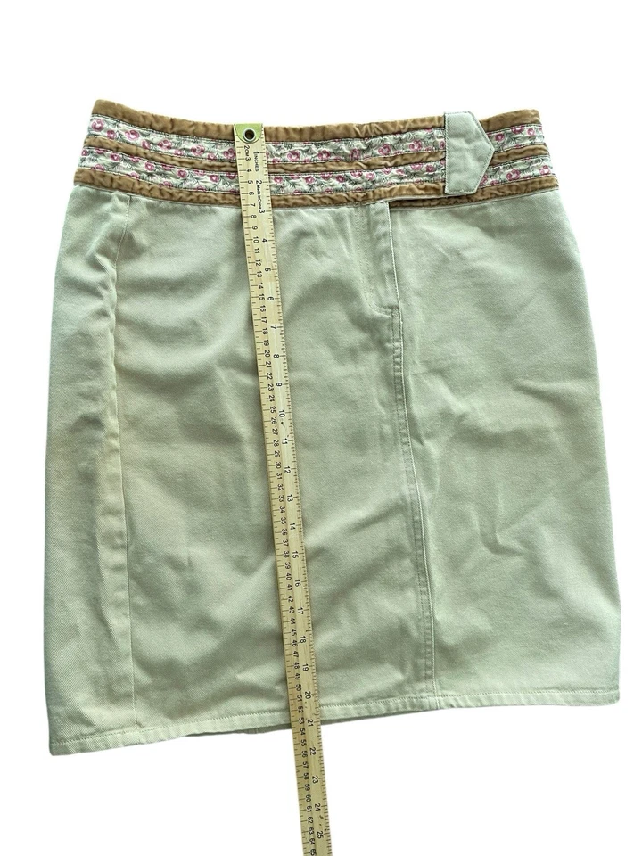 RUFF HEWN Jean Skirt Size 8 Denim Pencil Cottagecore Boho Velvet Floral NWT - Image 3 of 4