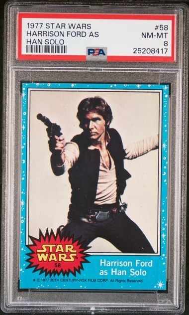 1977 Topps Star Wars #58 Harrison Ford As Han Solo PSA 8! NM-MT 🔥Hot Card!!