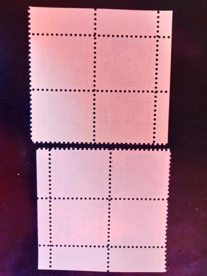 U.S. 1¢ & 17¢ Official Mail Plate Blocks Of 4 Stamps Sc.0127,0130 MNH 1983 - Image 2 of 4