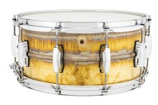 Ludwig 6.5X14 Raw Brass Striped Phonic Snare Drum