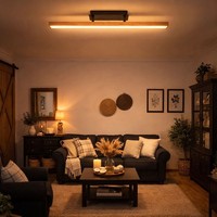 Deckenleuchte Deckenlampe Holzleuchte Wohnzimmerlampe Memory Natur Led L 81,5 Cm