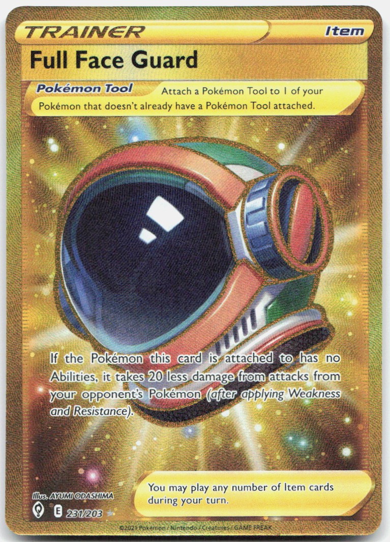 Pokemon TCG Full Face Guard (Secret) Evolving Skies Secret Rare 231/203 Holo