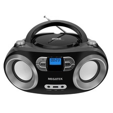 Portable FM Radio  Bluetooth CD Player with USB and AUX for On-the-Go Music