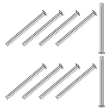 10-Pack Single Hole Clevis Pins M6 x 80mm 304 Stainless Steel Flat Head Clevi...