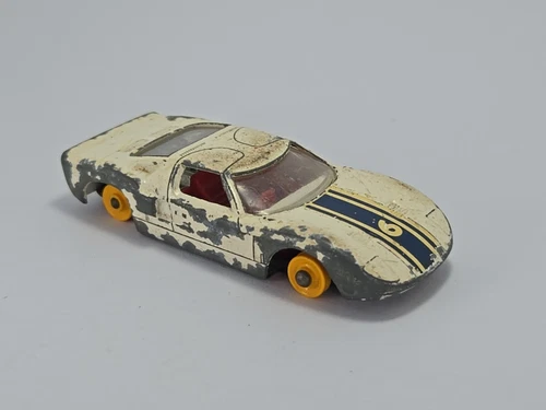Matchbox series No.41 Ford GT Lesney England white # 6 restoration no tires Worn