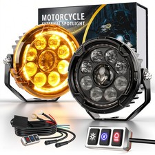 Colight 4.5" 240W LED Work Lights Pods Bar Spot Offraod Driving Lamp Amber Cover