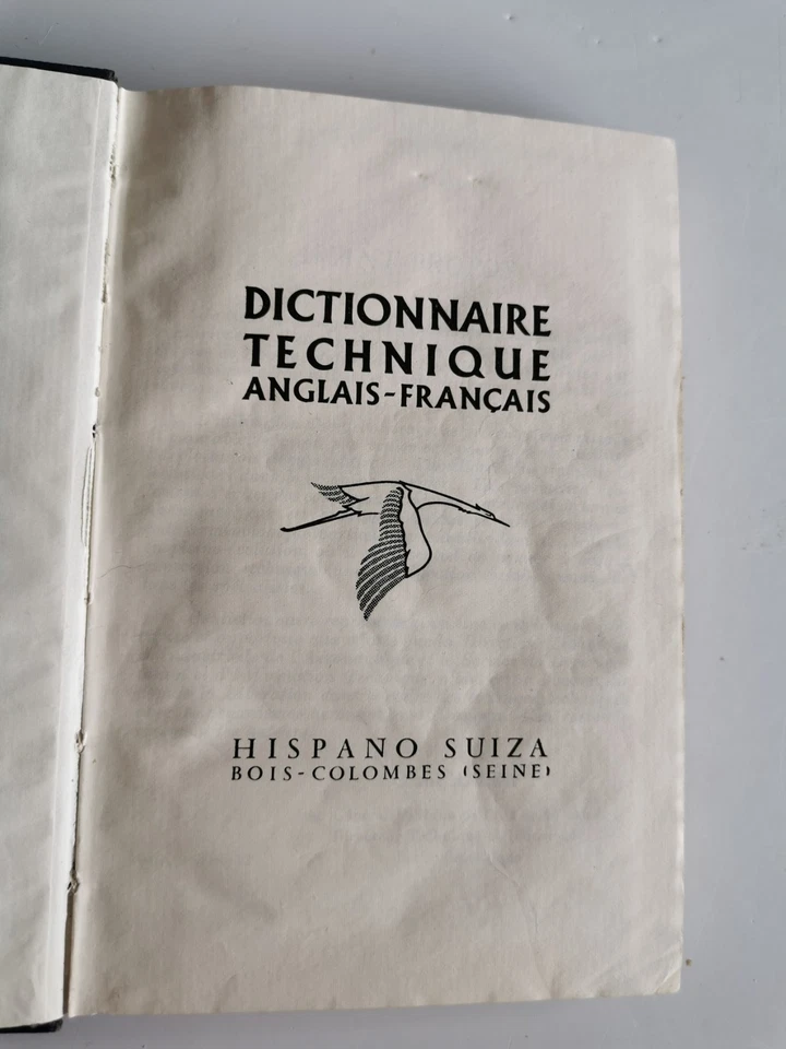 HISPANO SUIZA /Très Rare DICTIONNAIRE TECHNIQUE Anglais- Français 1953 TBE - Photo 4/4
