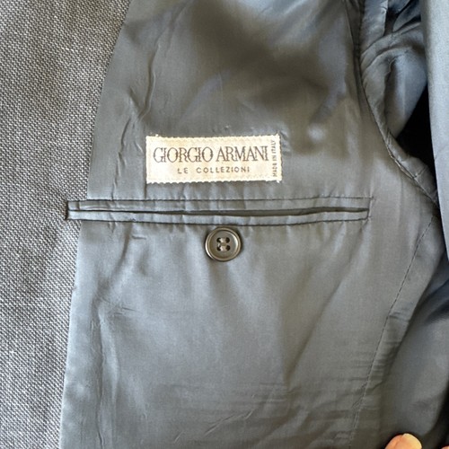 Vtg 90s Linen Blazer Giorgio Armani Men's 38R Le Collezioni Minimalist Wedding - Picture 17 of 18