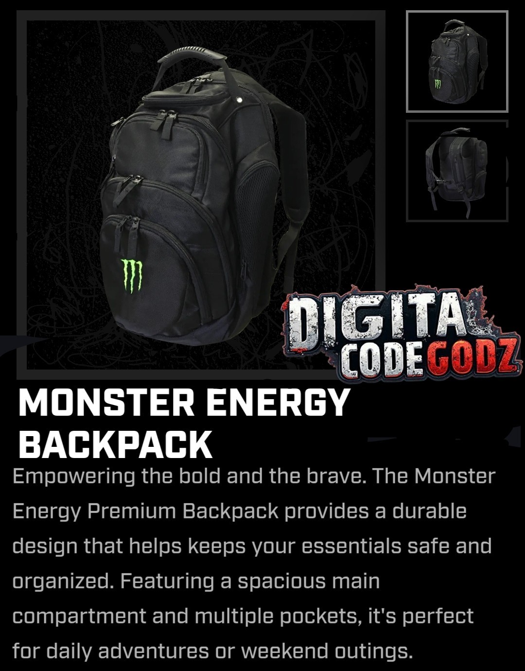 Monster Energy Mayhem Gear 2025 - Laptop / Travel / School / Trip Backpack