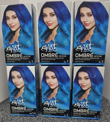 6 X Blue Hair Dye Splat Rebellious OMBRE OCEAN - BLUE CRUSH & TURQUOISE REEF