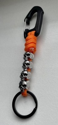 Skull Schlüsselanhänger Totenkopf Harley Biker Knife Rocker Paracord Lanyard J.1