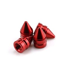 SINGARO Car Tire Valve Caps, 4 Pieces of Universal Aluminum Alloy Tire Trim Red