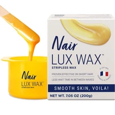Nair Lux Wax Hair Removal Kit 705Oz Hot Wax Pot Spatula Post Wax Wipes