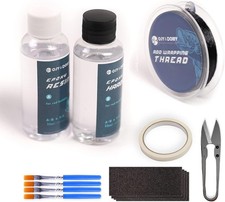 Fishing Rod Repair Kit with Epoxy Glue, Wrapping Thread, Clipper, and Masking Ta