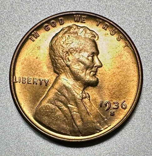 1936-S  LINCOLN CENT  GEM BU  RED  #1891