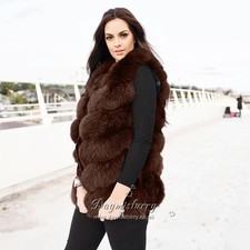 Fox Fur Vest, Real Fur Vest, Real Fur Gilet In Chocolate